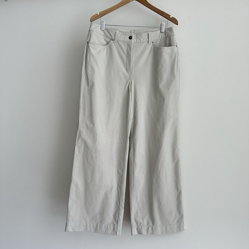 Lululemon Pants Womens 32 X 30 Wide Leg City Sleek Chino Khakis High Waist Ivory